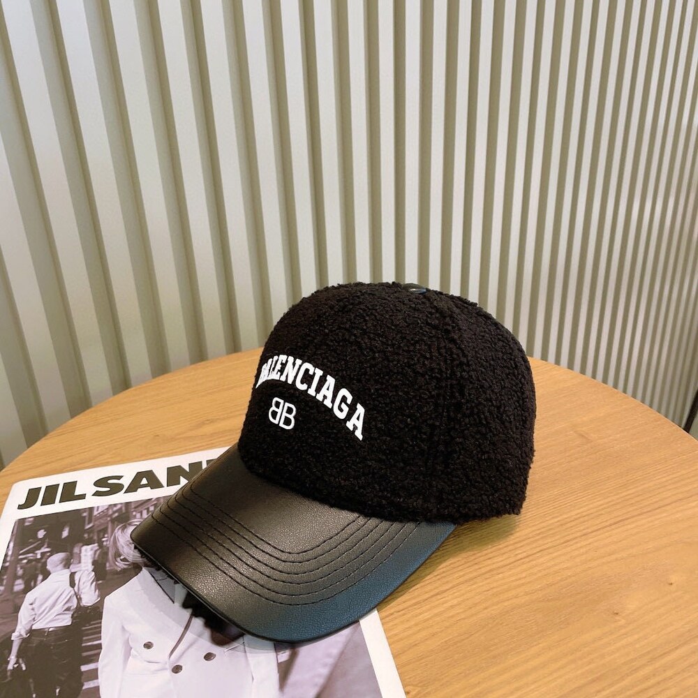 Balenciaga Teddy  Leather Baseball Cap in Black - Picture 4 of 9